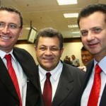 Prefeito de Cajamar, Daniel Fonseca; prefeito de Osasco, Emidio de Souza e o prefeito de São Paulo, Gilberto Kassab